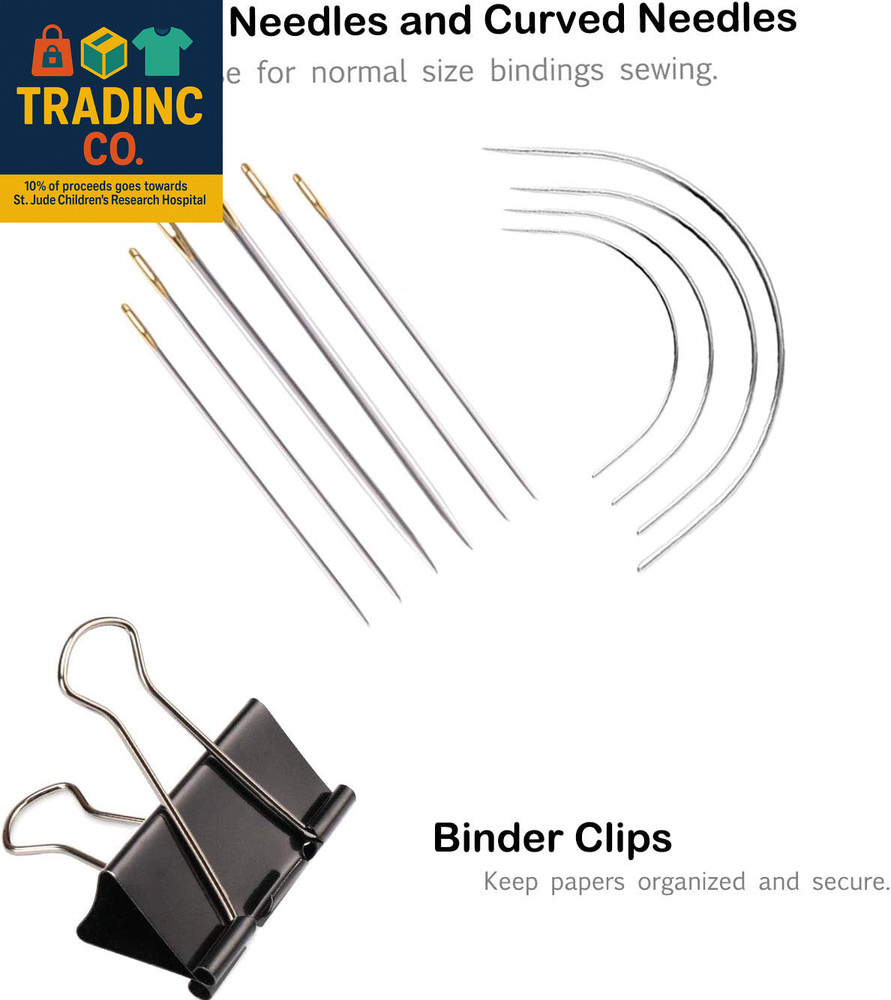 Bookbinding Kit - Bookbinding Supplies, Hand Book Binding Starter Tools Set wit