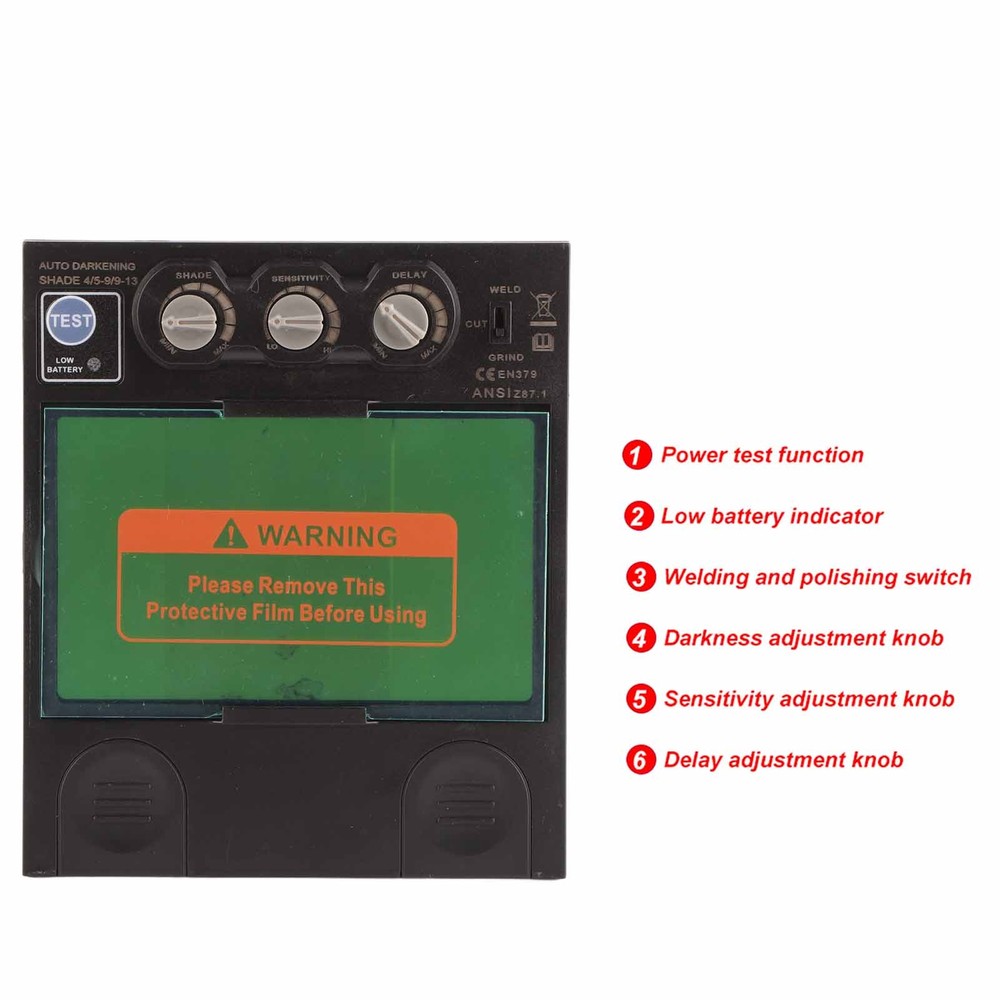 Welding Lens Solar Automatic LCD Dimming Shade Horizontal Power Electronic Tool