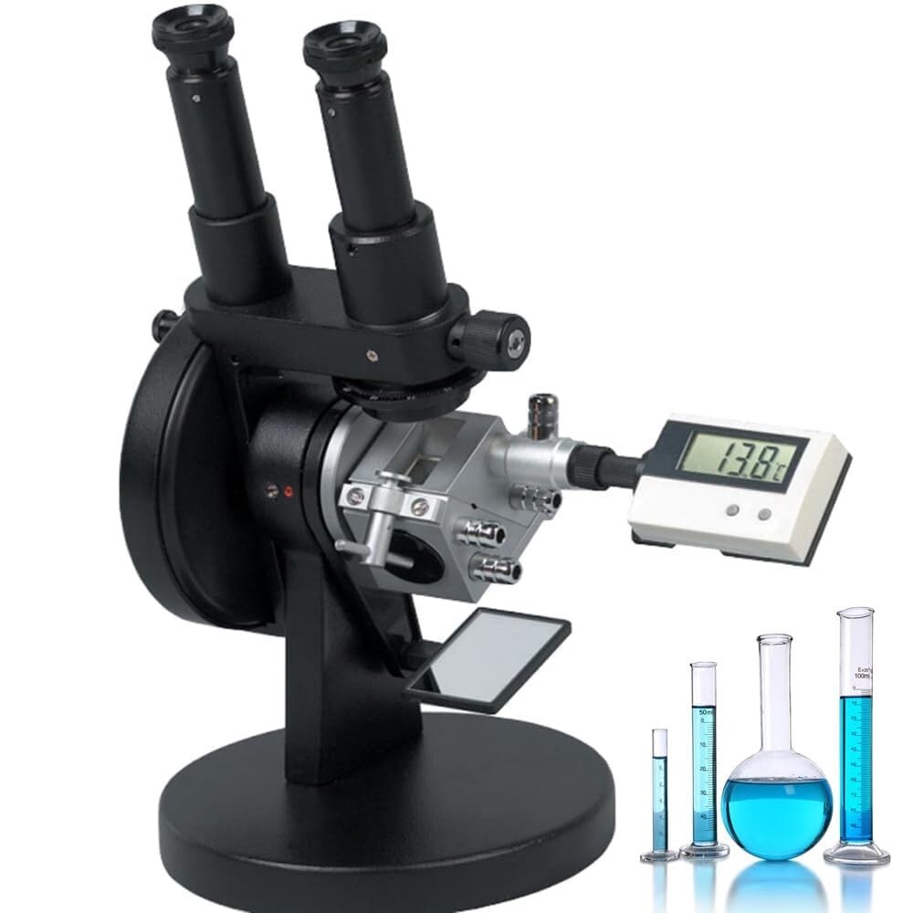 Digital Abbe Refractometer Binocular Refractometer with Range 1.3000-1.7000 nD