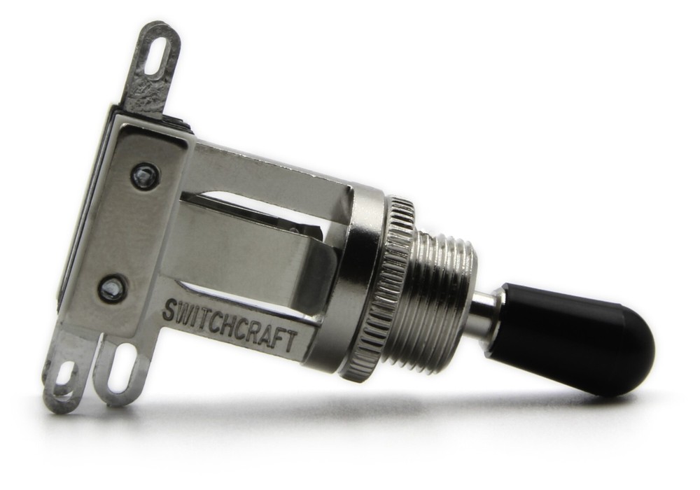 Switchcraft 3-Way Short Toggle Switch w/ Genuine Switchcraft Black Tip