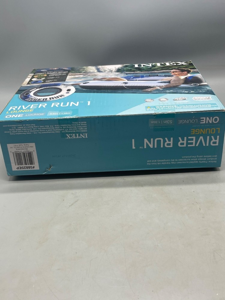intex river run 1 lounge quantity 1 white blue 53" connect float system READ NEW