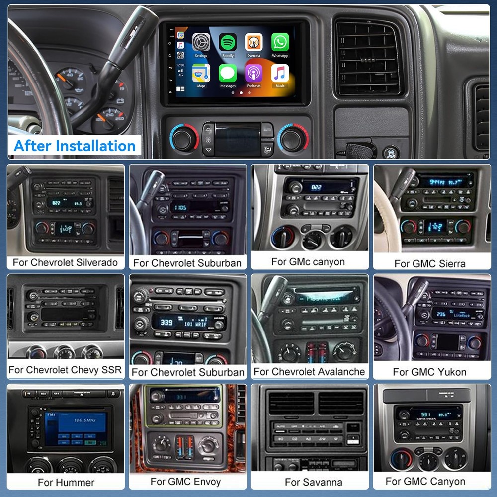 Aztek 2001-2005 Car Stereo Wireless Carplay Android Auto GPS Backup Camera