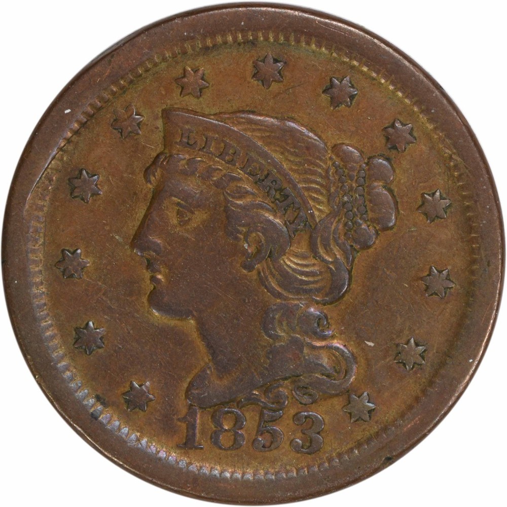 1853 Large Cent EF Uncertified #151
