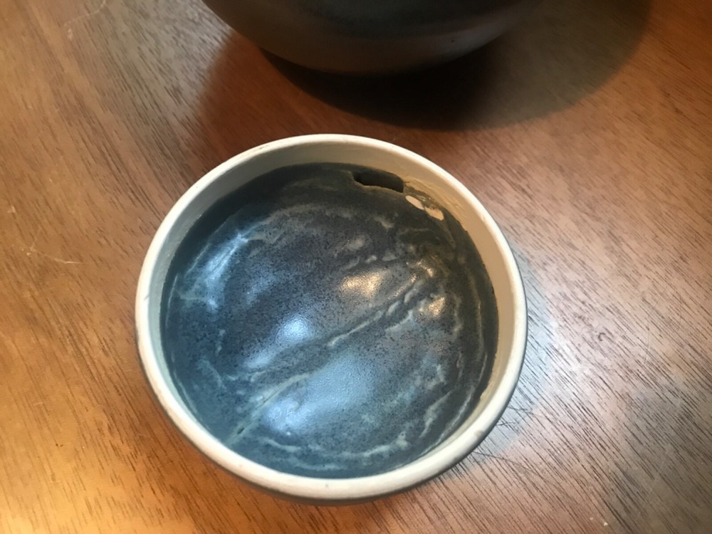 Studio Art Pottery Stoneware Ginseng Jar With Lid Signed
