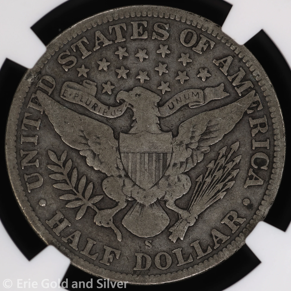 1908-S 50C Barber Half Dollar NGC VG 8
