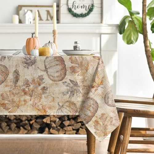 Fall Tablecloth 60×84 Inch Rectangular, Autumn 60" x 84" (Rectangular) Yellow