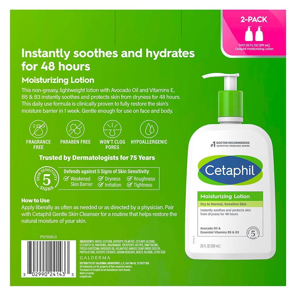 Cetaphil Moisturizing Lotion 20oz - 2 Pack