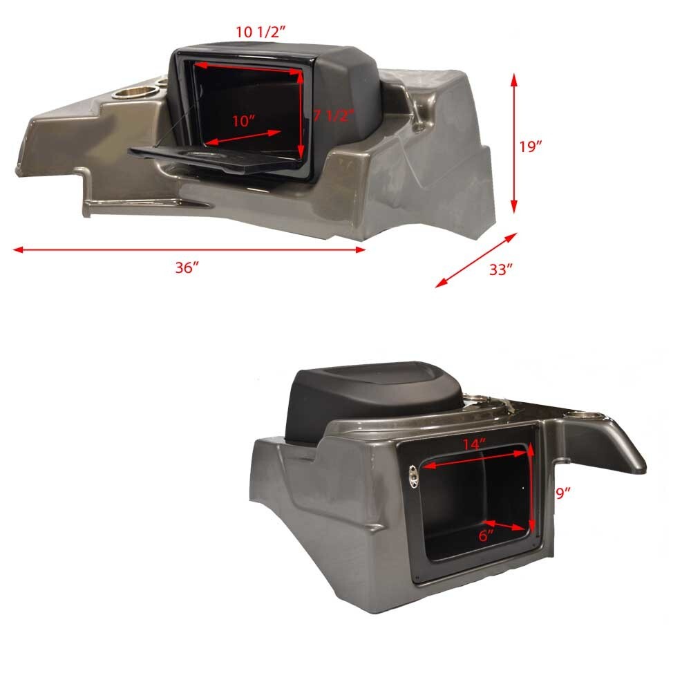 Tracker Boat Console Glove Box Panel | 36 x 33 x 19 Inch Silver