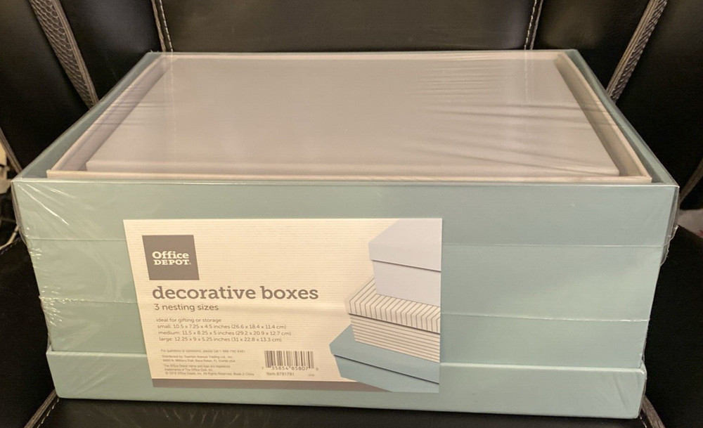 Office Depot Decorative Nesting Boxes Green 3 Sizes (1 Set)