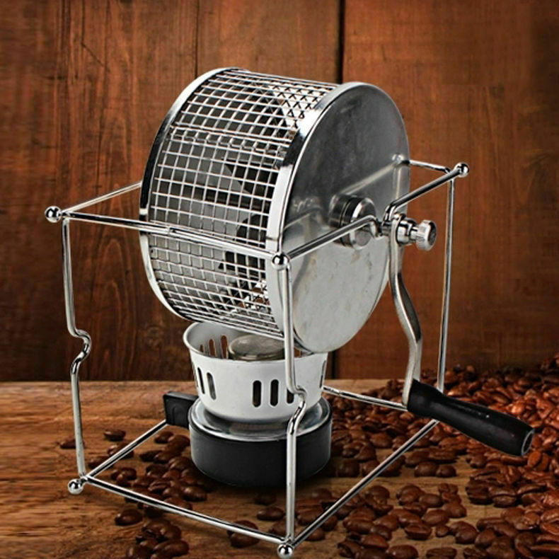 Manual Coffee Roaster Machine Home Kitchen Roller Baking Machine +Alcohol Burner