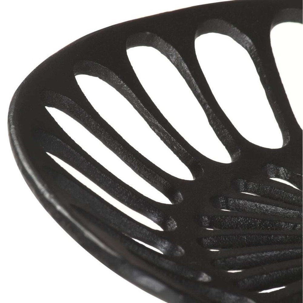 Bar Stool Black Cast Iron Counter Height Adjustable Retro
