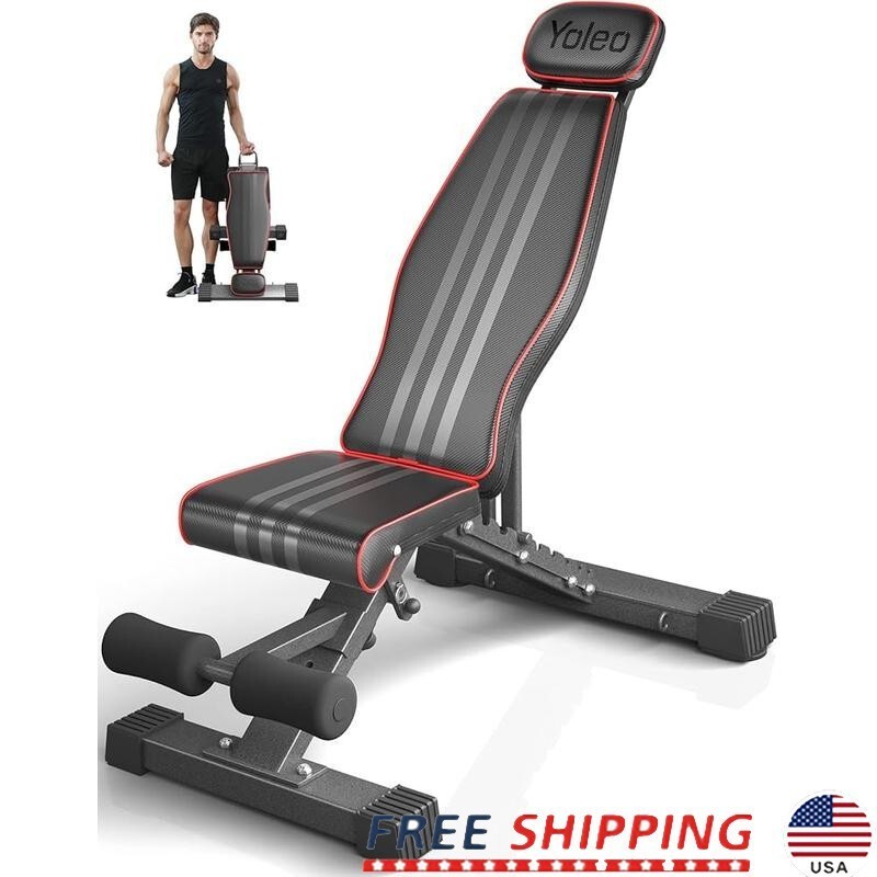Adjustable Weight Bench 660LB Foldable Workout Bench Incline Decline Flat Bench