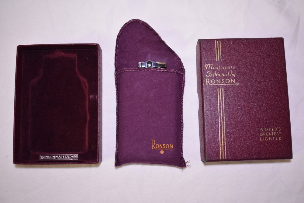Masterclass Vintage Ronson Cigarette Case/Lighter With Original Papers+Box+Cloth