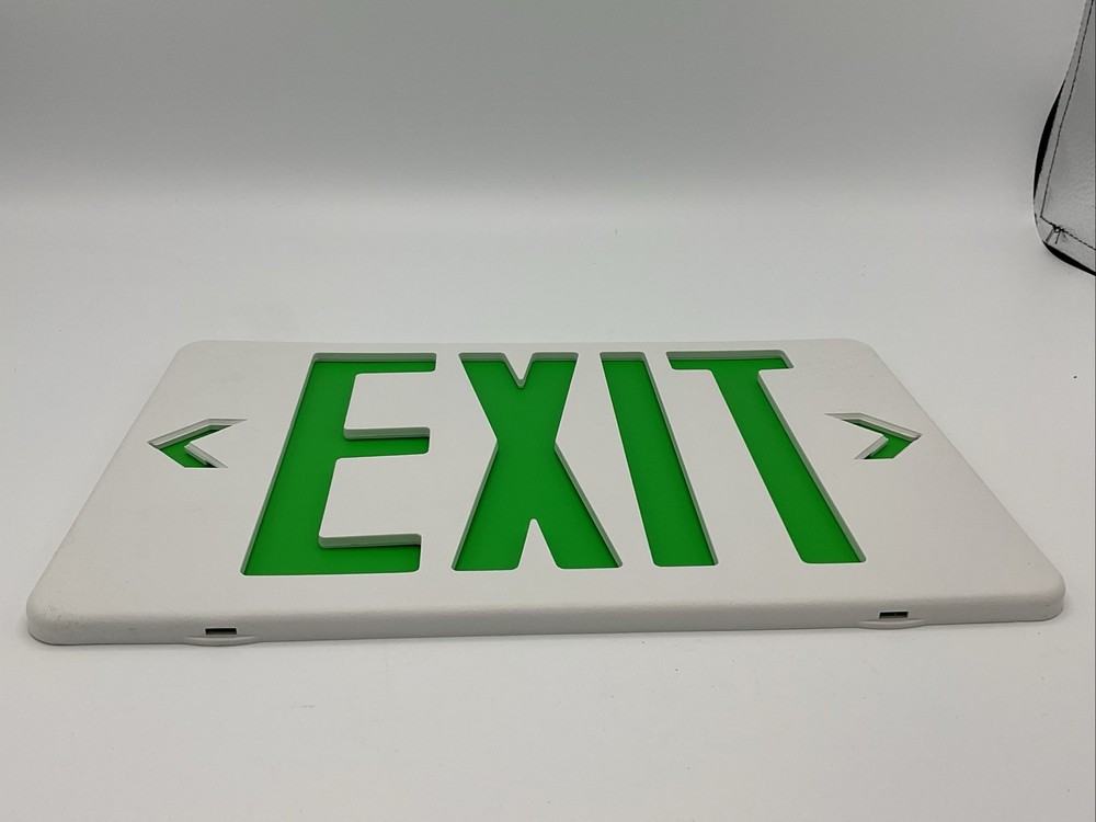 Lithonia Lighting Green Exit Sign Replacement Face 12”x8” Missing The Chevrons
