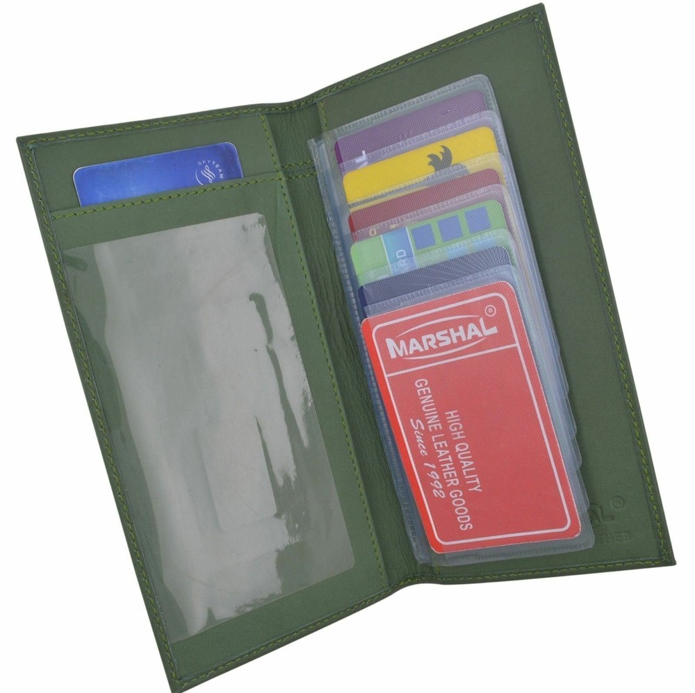 Genuine Leather PLAIN Checkbook Cover Green NEW!!!