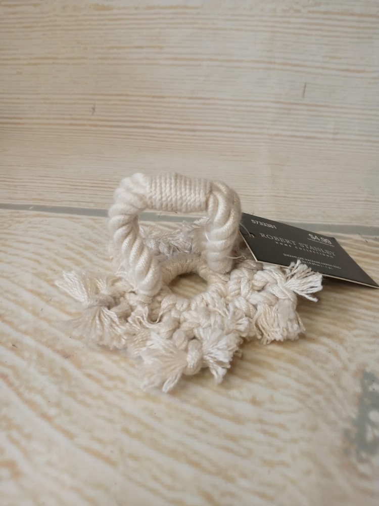 New! Macrame Snowflake Napkin Ring Table Decor Tier Tray Filler Winter Dining