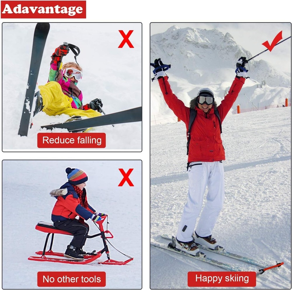 2 Pieces Ski Tip Connector Trainer Ski Training Aid Snow Training Tools Winter