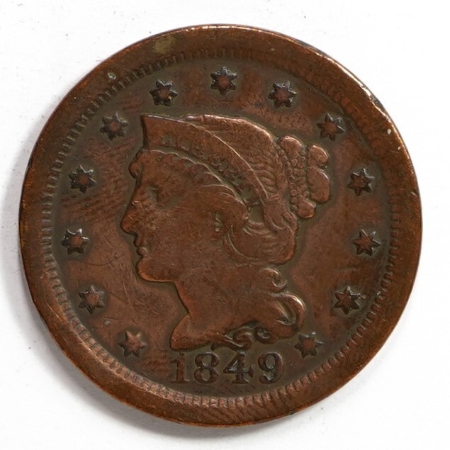 1849 Braided Hair Large Cent
