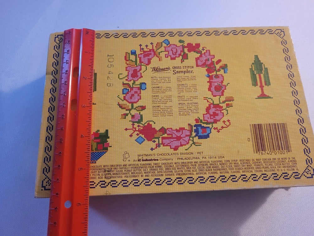 Vintage Whitman's Sampler Empty Cardboard Box 16oz Chocolate & Confections