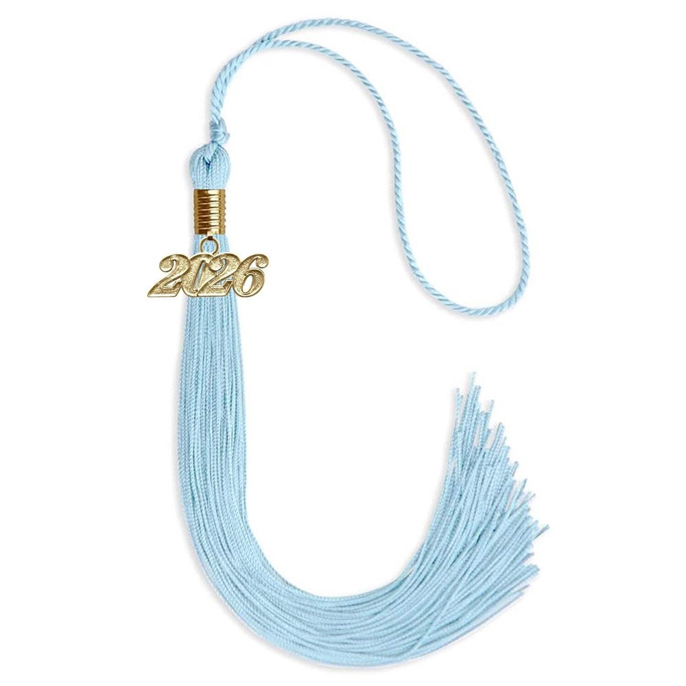 Endea Graduation Light Blue Tassel With Gold Date Drop