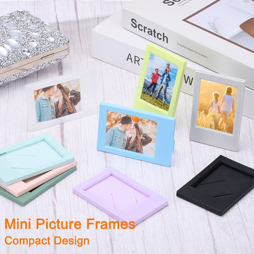 10Pcs Mini Picture Frames 2.4 x 3.5 Inch Rectangle Picture Frame Multicolor