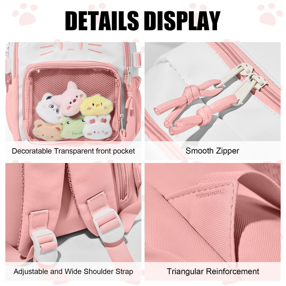backpack Pink-white Small