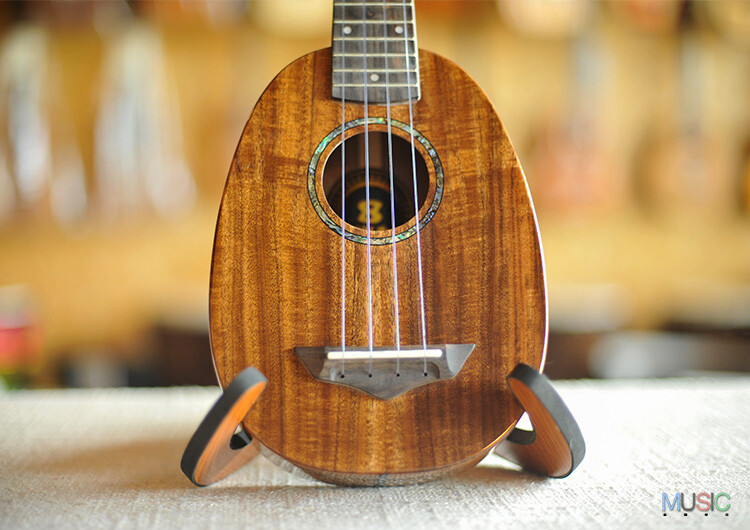 Bright Sun Solid Koa Pineapple Soprano Ukulele (Abalone Inlay)
