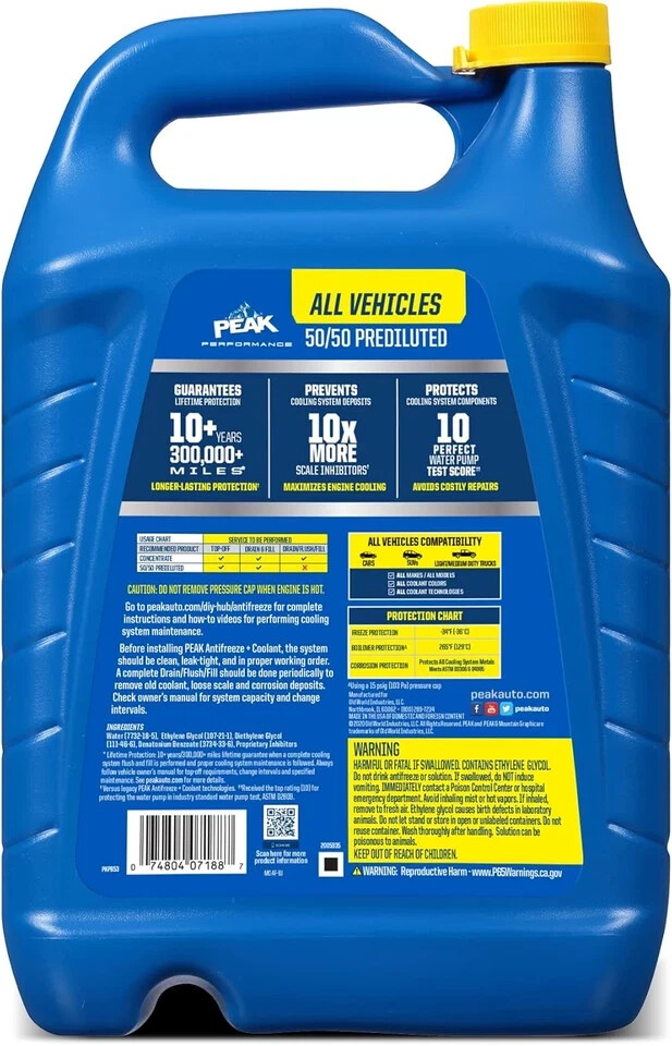Prediluted Antifreeze Coolant for All Engine Cooling Systems