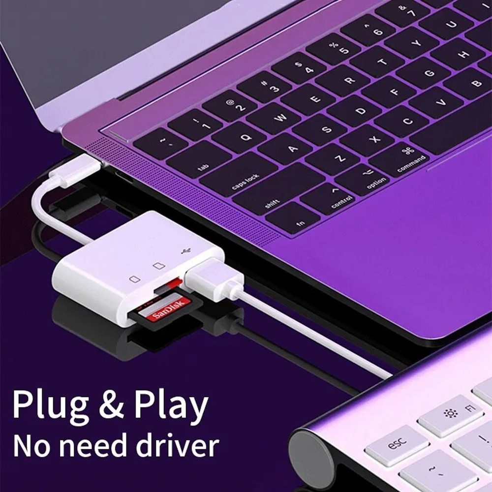 USB C SD Card Reader for iPhone iPad Android Mac Micro SD SDHC SDXC