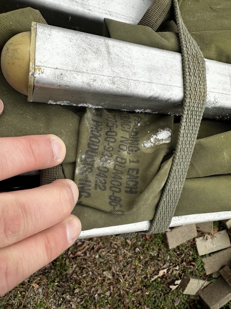 Vintage Aluminum Frame Folding Army Cot