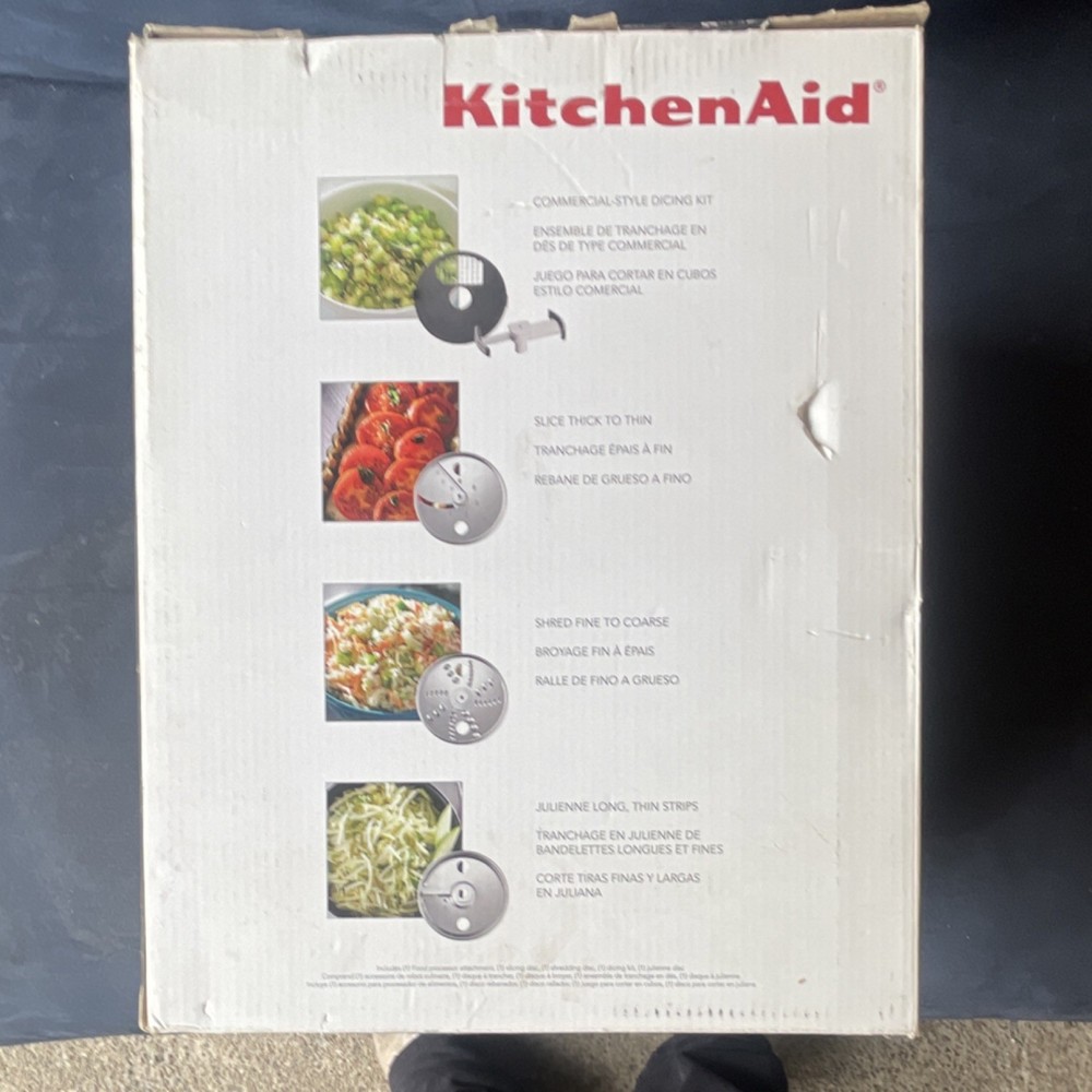 KitchenAid KSM2FPA Food Processor Attachment Silver for Stand Mixer, Dice Slice