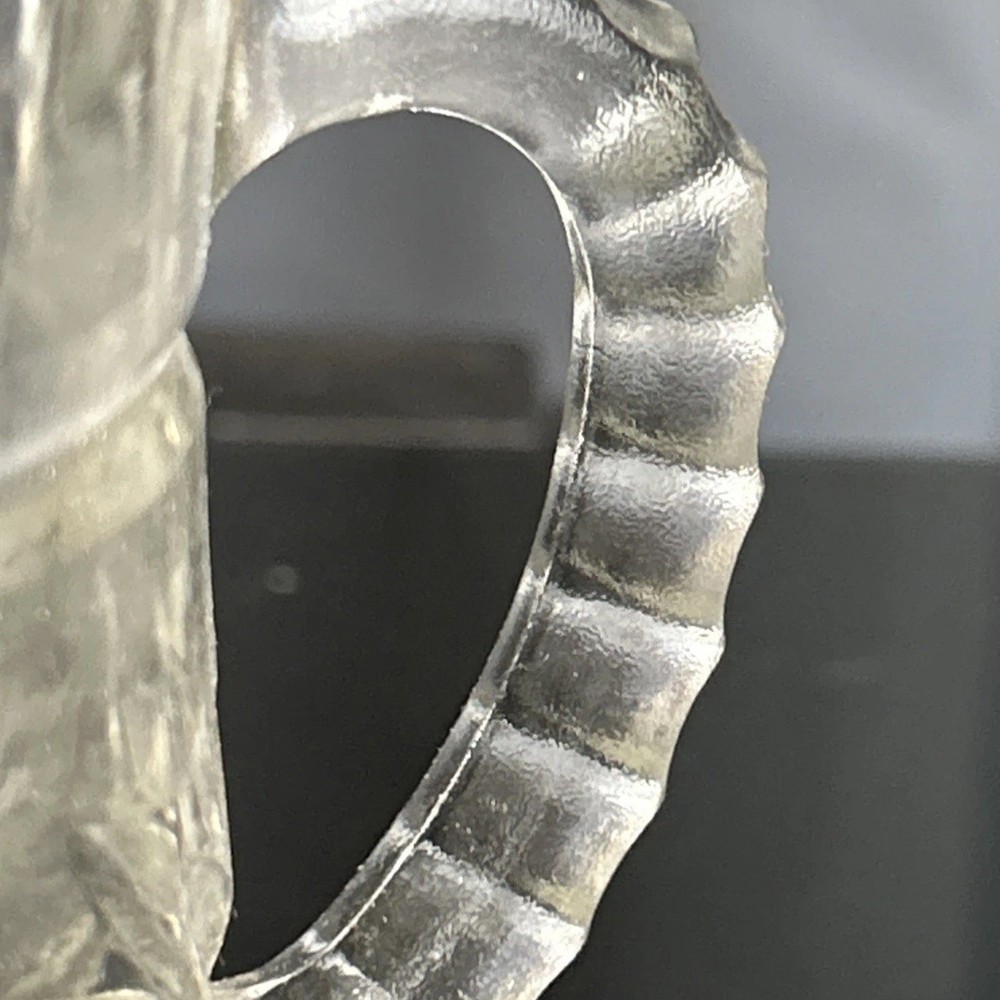 Anchor Hocking Clear Glass Pitcher Starburst Pattern Handle Spout Small Server