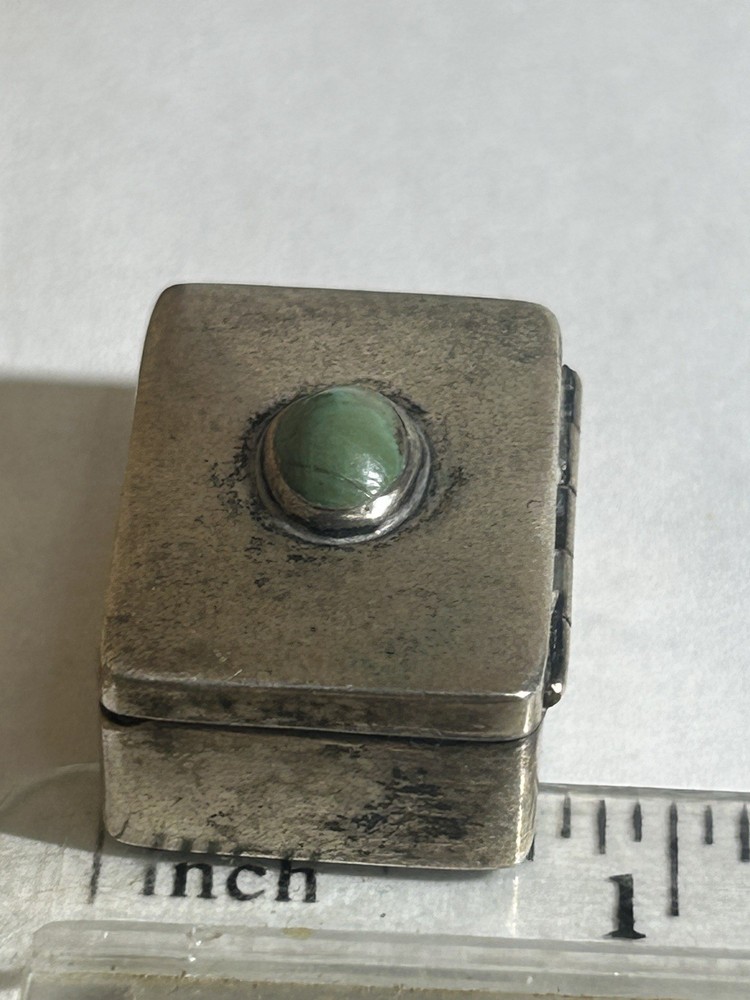 Fred Davis Taxco Mexico 925 Turquoise Pill Box