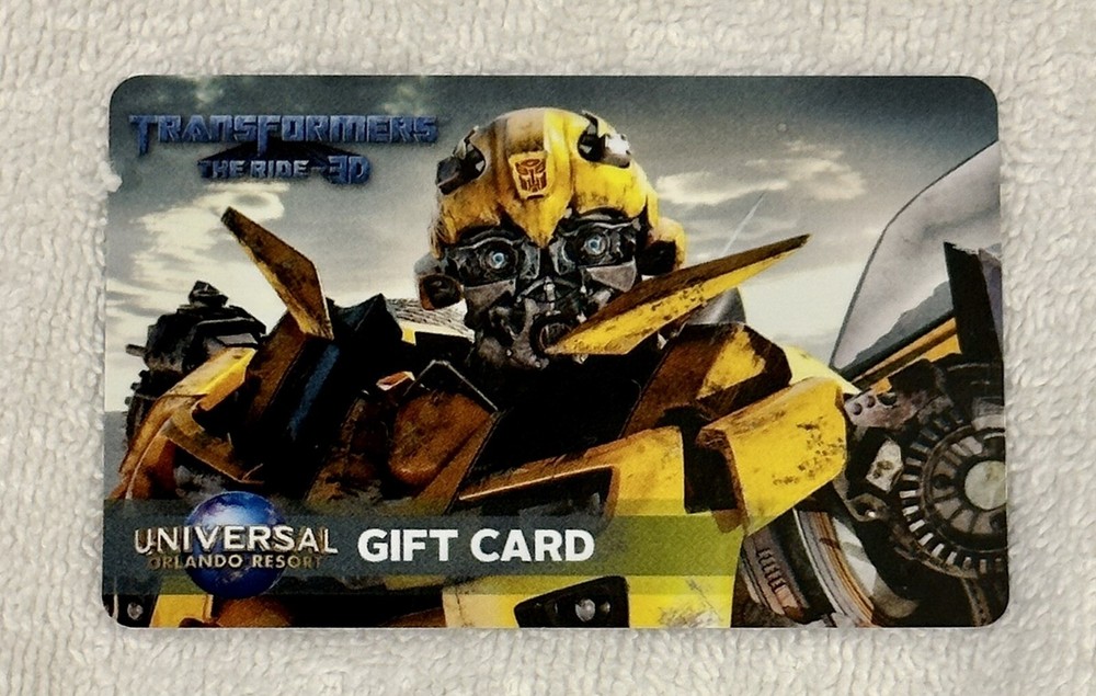 Universal Studios Transformers The Ride GIFT CARD, Yellow