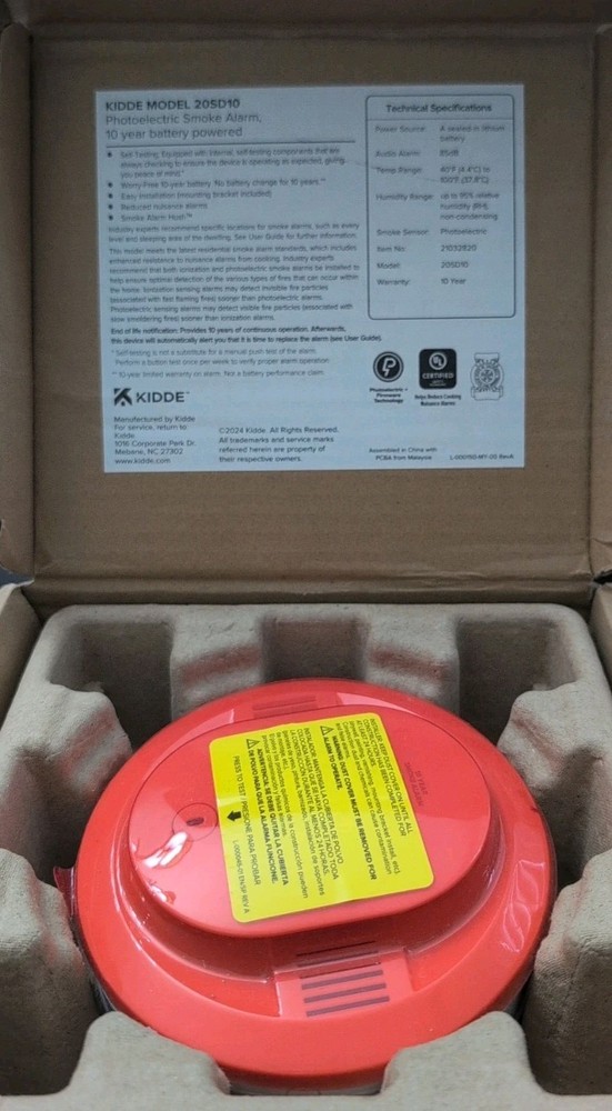 Kidde Detect Smoke Alarm Model 20SD10 - Open Box