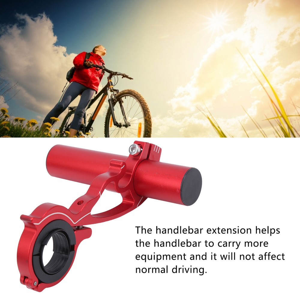 (Red)Bicycle Handlebar Extension Bracket Multifunction 10cm Aluminum Alloy CH