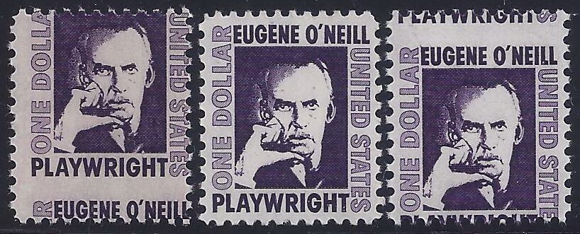 1294 - $1 Awesome Misperf Error/EFO Change of Design Group "Eugene O'Neil" MNH