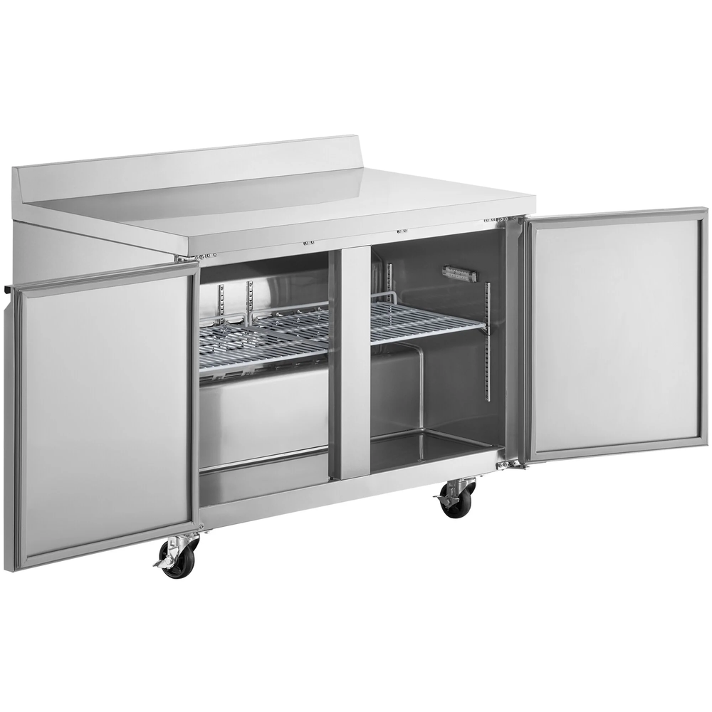 48" Two Door Worktop Refrigerator with 3 1/2" Backsplash
