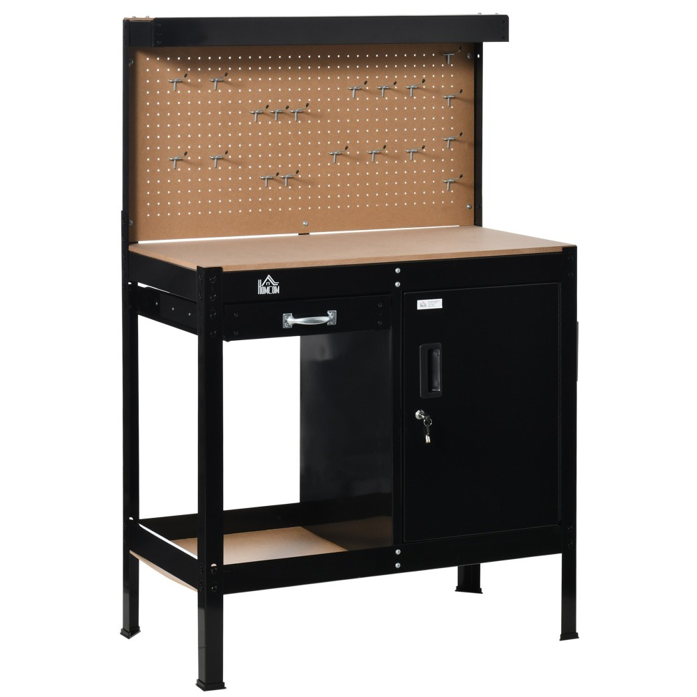 Multipurpose Workbench,Garage Studio Workshop Tool Table w/Storage Cabinet&Shelf