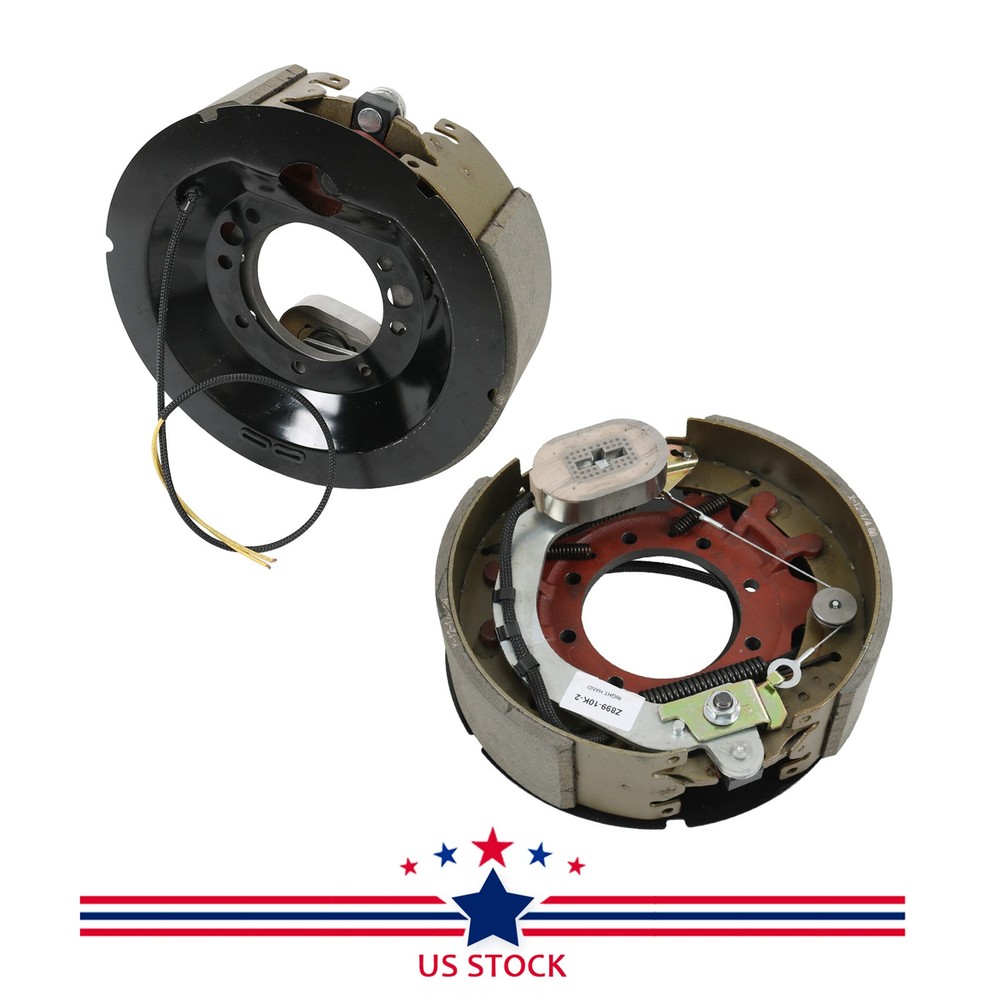 Pair Electric Trailer Brake Assembly For 10K lbs Axle w/Shields 12-1/4"x3-3/8"