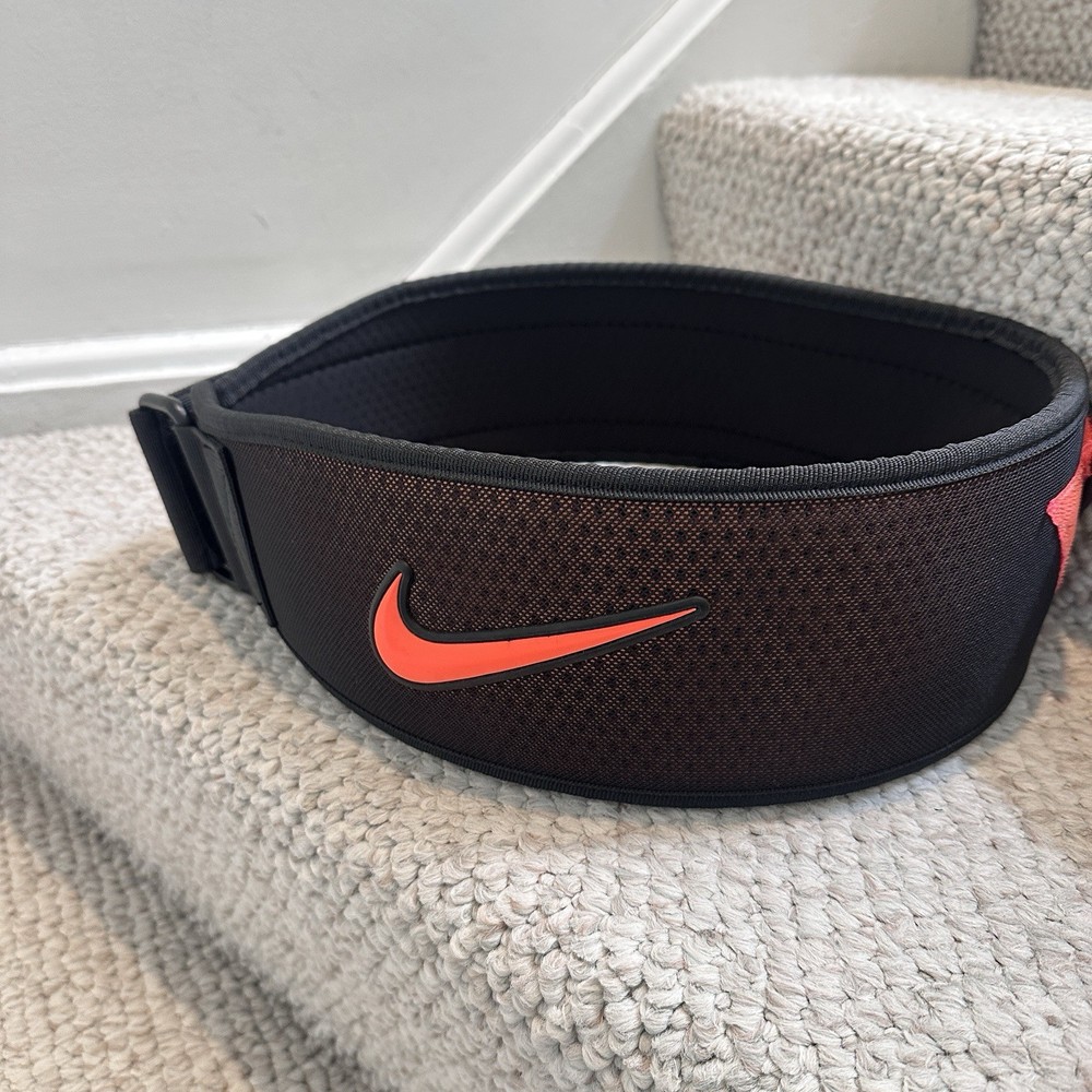 Nike Intensity weight Training Belt Black with Orange Large