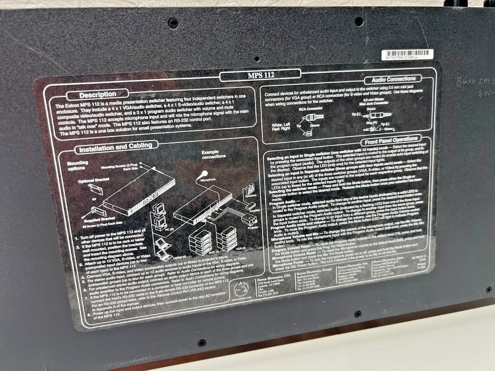 Extron MPS 112 Media Presentation Switcher