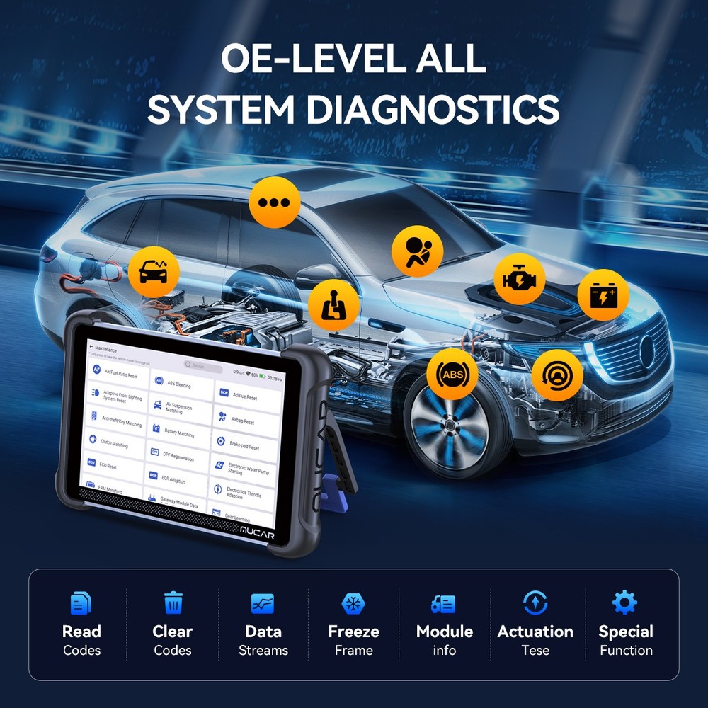 MUCAR 892BT+TKEY101+TPMS Programming Car AI Diagnostic Tool KEY Coding LifeFree