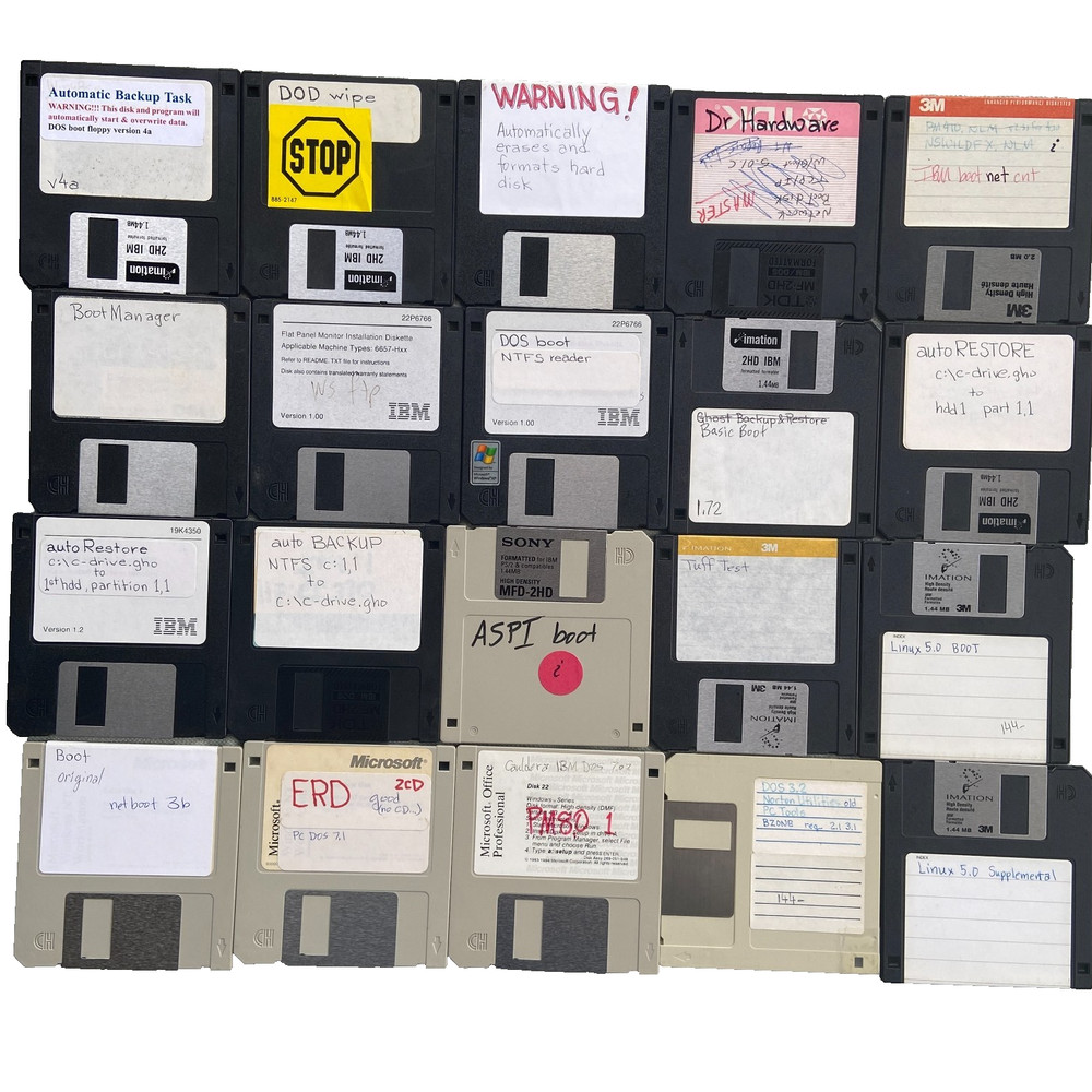 Floppy Lot20 Utilities Boot Backup Dr Hardware Wipe Restore Tuff Test Linux DOS