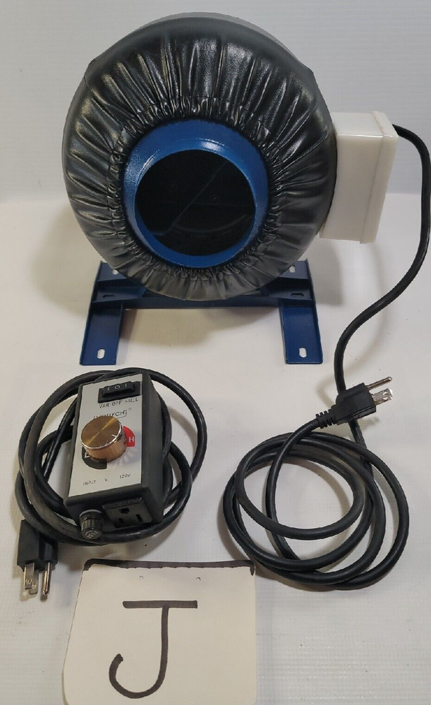 Ventech 190 CFM 4″ inch Inline Exhaust Blower Fan and Variable Speed Controller