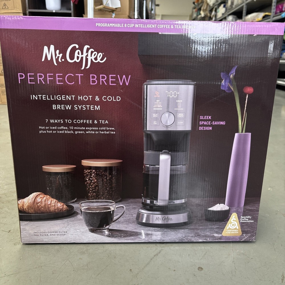Mr. Coffee Perfect Brew Intelligent Coffee Maker Cold Brew Maker & Tea Brewer
