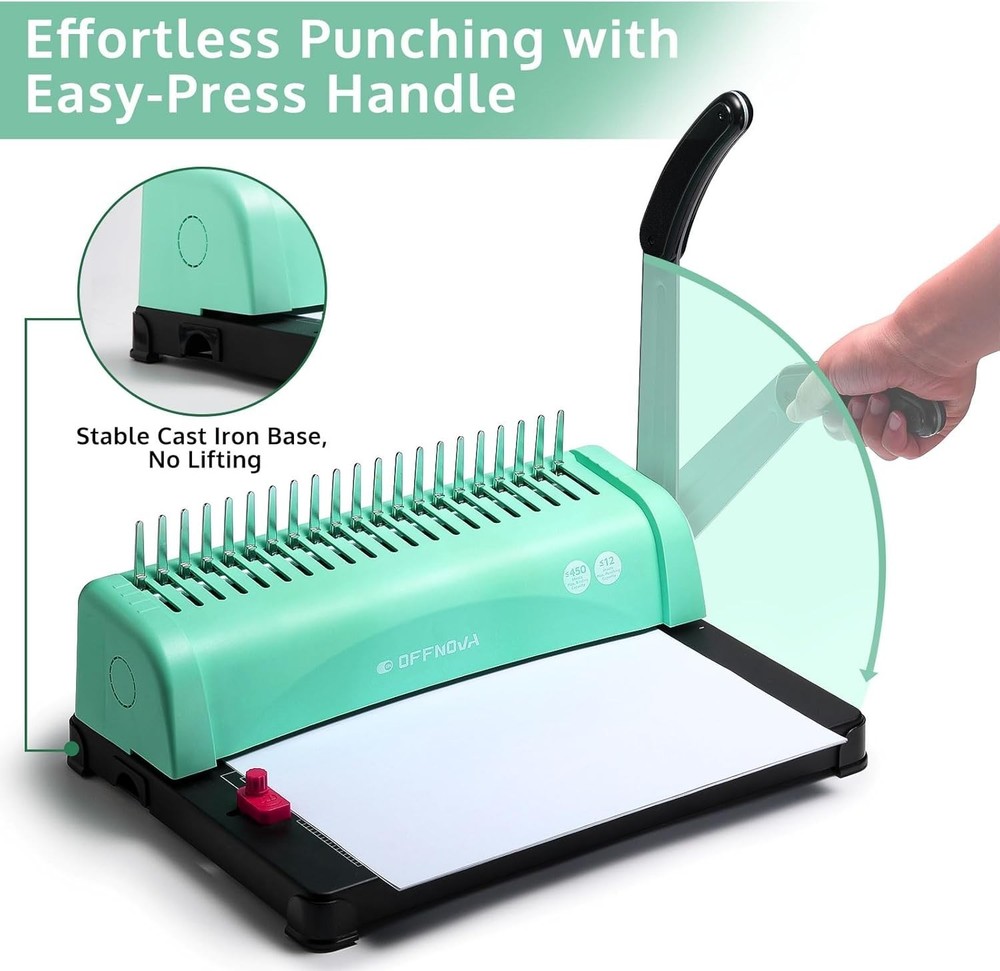 Lightweight 21-Hole Comb Binder - Perfect for Home and Office Efficient Use