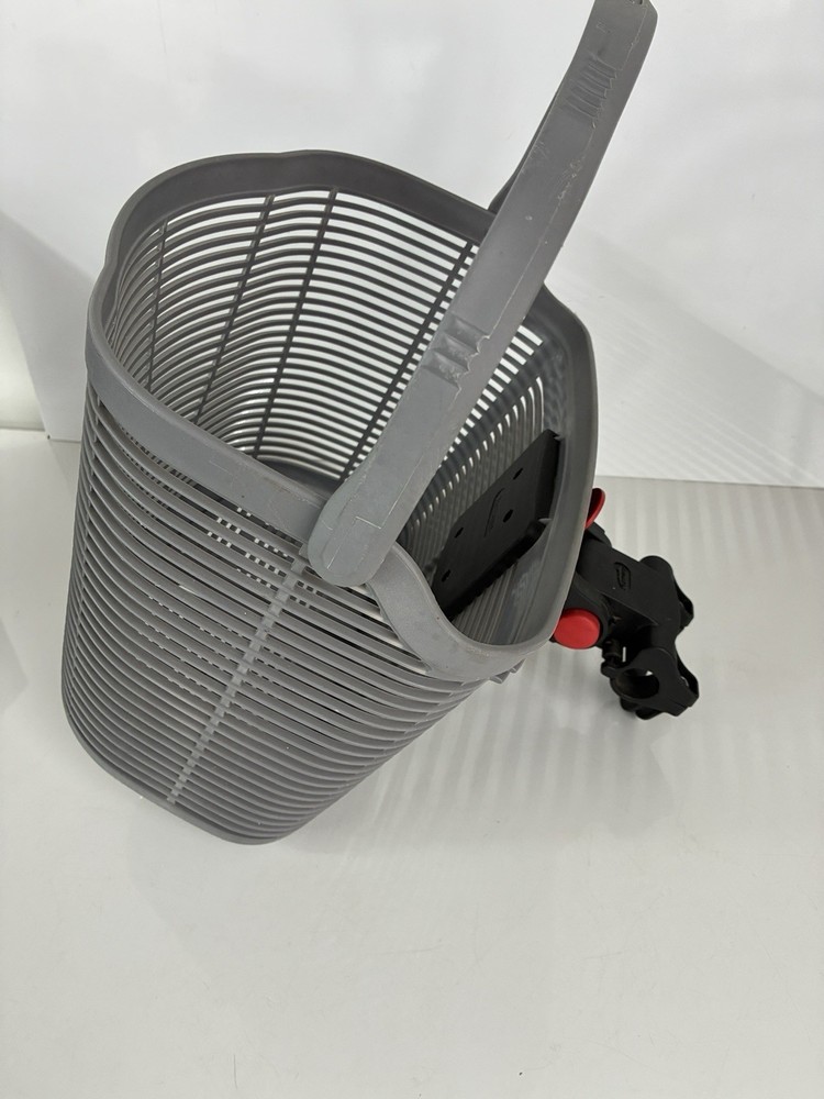 Flinger Grey Bike Basket With quick release adjustable mount system