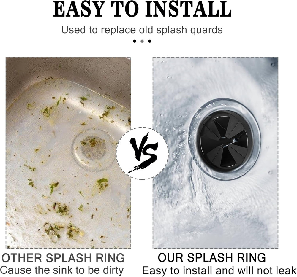 Garbage Disposal Splash Guard, 3 3/8" Upgraded for Insinkerator Evolution Series