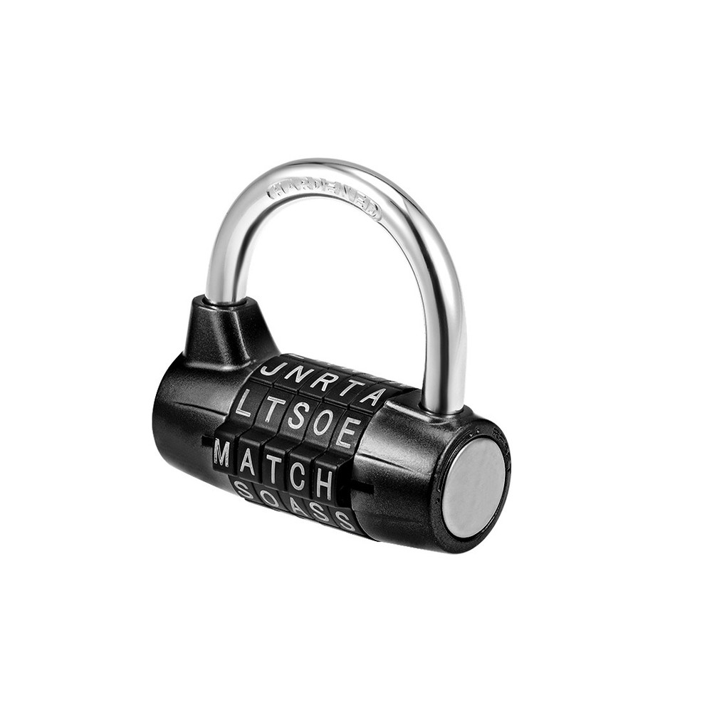 5-Digit Combination Padlock 2-1/2-inch Resettable Alphabet Code Lock Black